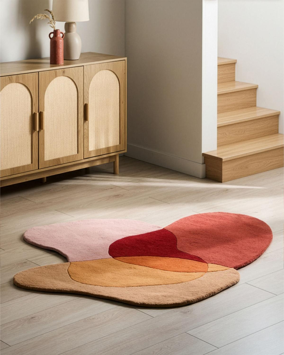 TEPPICH Rot 140 cm Wolle Sinjuwi - Rot, Textil (140/140cm) - Beliani