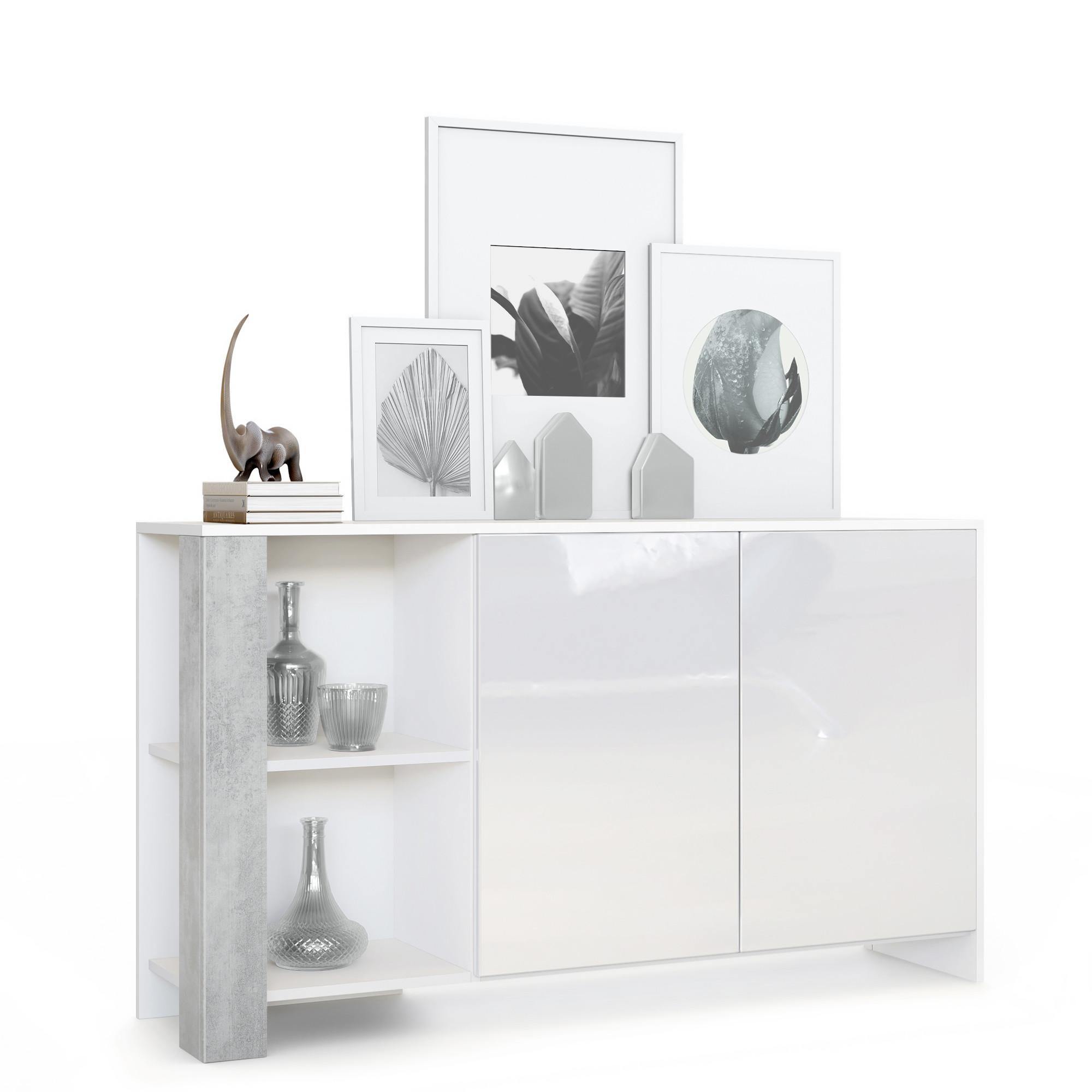 SIDEBOARD Canto Beton Oxid Optik - Hellgrau, Holzwerkstoff (143/81/36cm) - Vladon