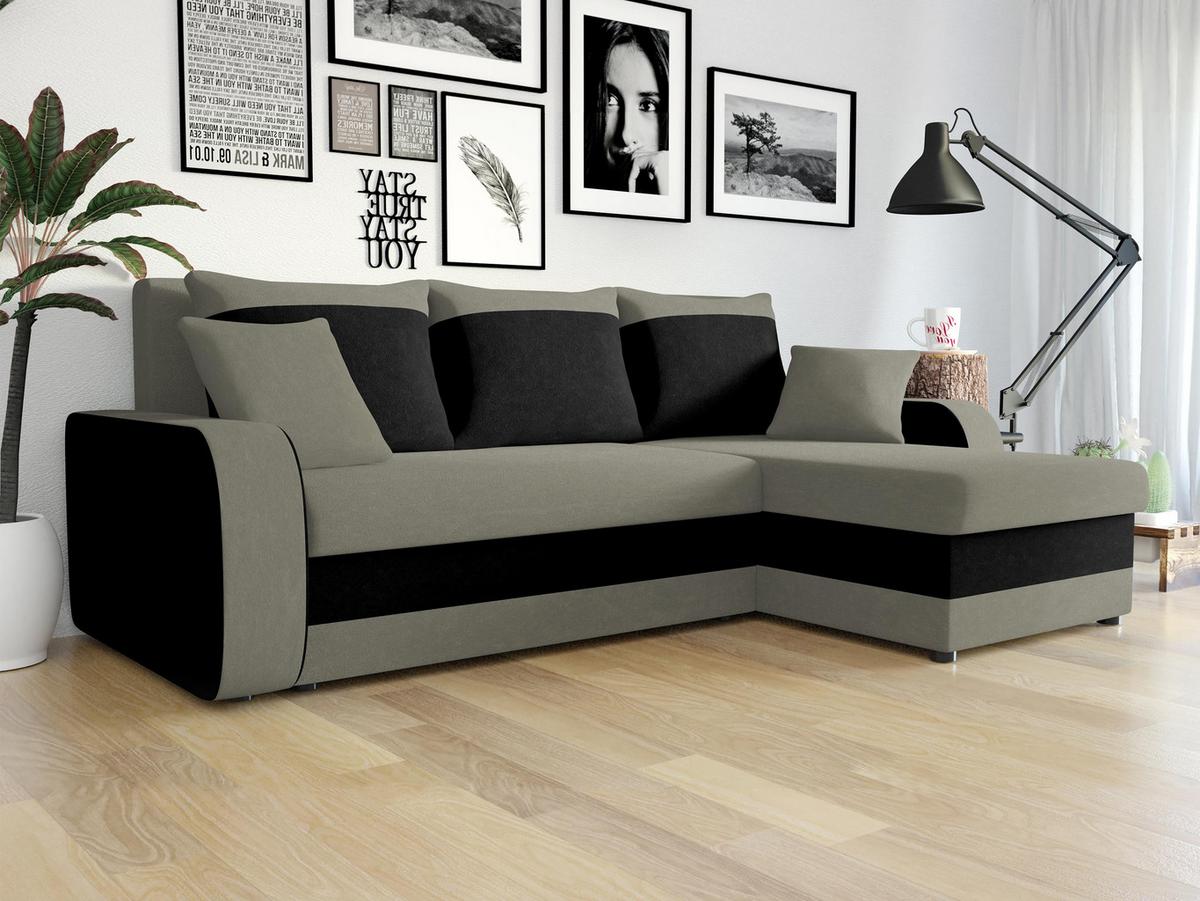 ECKSOFA Kris - Alufarben/Schwarz, Holz/Kunststoff (238/147cm) - MIRJAN24