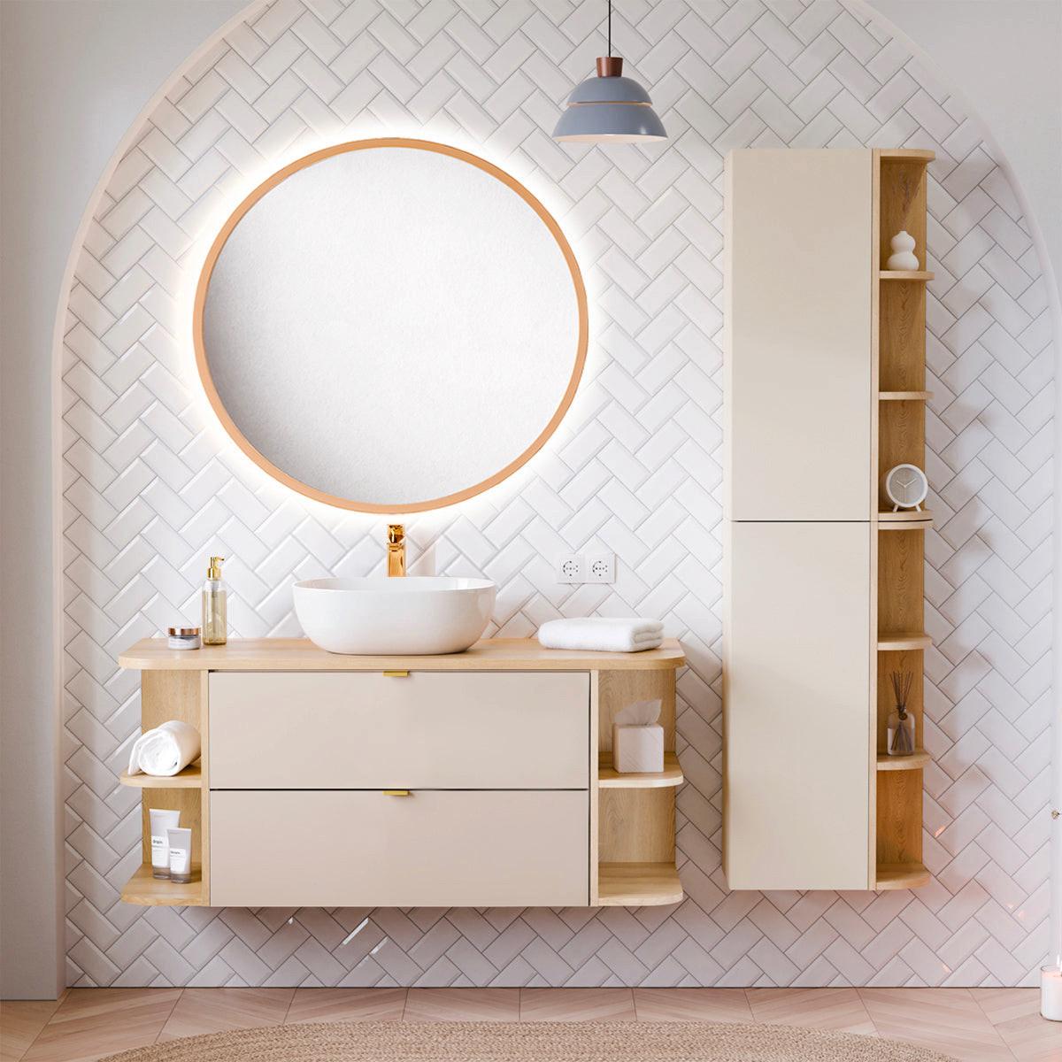 WASCHTISCH 120.4cm Azel Kaschmir - Beige, Holzwerkstoff (120.4/52/46cm) - Petits-meubles