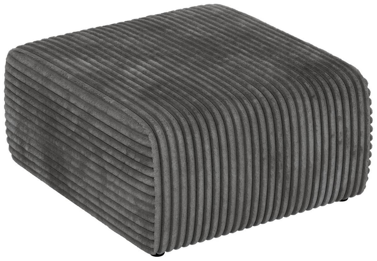POUF NESSARO - Grau Cord - Schwarz/Grau, Kunststoff/Textil (87/44/96cm) - MKS