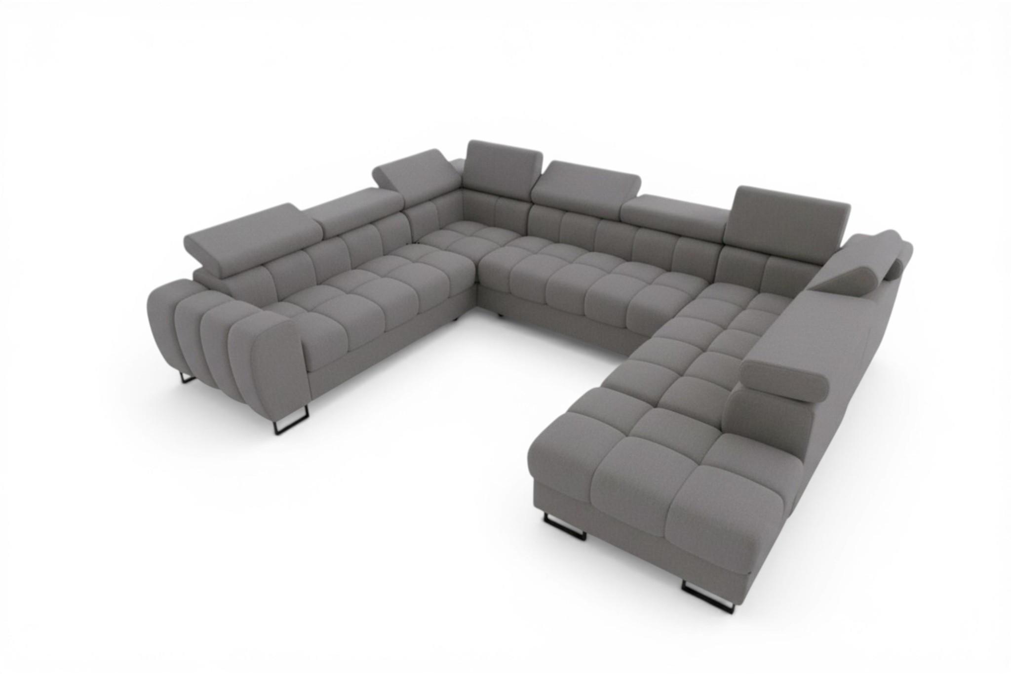 WOHNLANDSCHAFT Bastien Xl - Dunkelgrau, Holzwerkstoff/Textil (350/95/265cm) - Fun Möbel