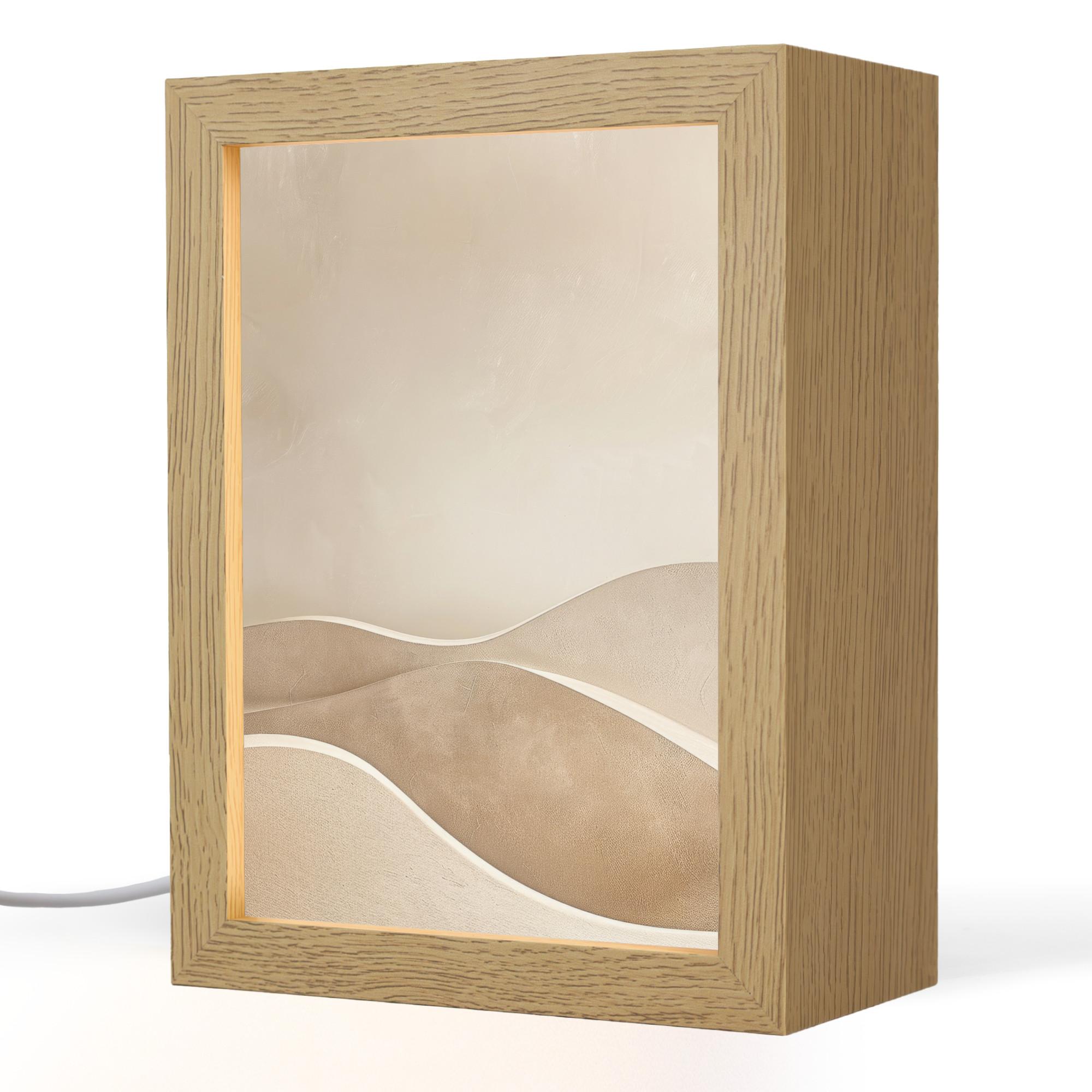 TISCHLEUCHTE Beige - Natur - Abstrakt - Modern 15x20 cm - Champagner, Holzwerkstoff (8/15/20cm) - OnlyWow