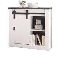 AKTENSCHRANK weiß Pinie, anthrazit Landhaus, Büro Kommode 93 x 91 cm - Anthrazit/Weiß, Holzwerkstoff/Metall (165/76/60cm) - Furn.Design