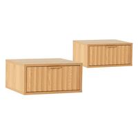 2ER-SET SCHWEBENDER NACHTTISCH Lluvia Eichenfarbe - Honigeiche, Holzwerkstoff (40/19/35cm) - VS Venta-stock