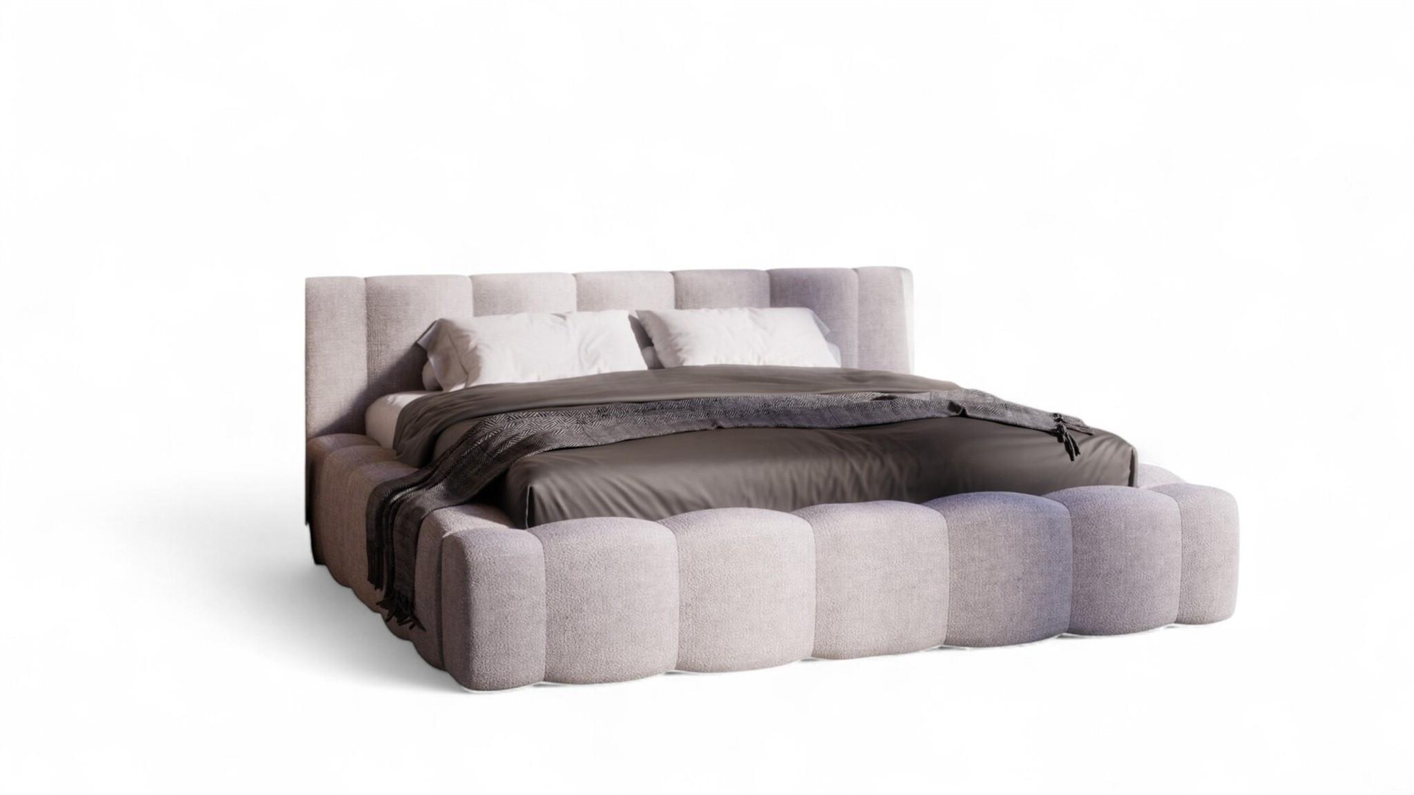 POLSTERBETT Lizeth In Perfect Harmony - Hellgrau, Holzwerkstoff/Textil (140/200cm) - Fun Möbel