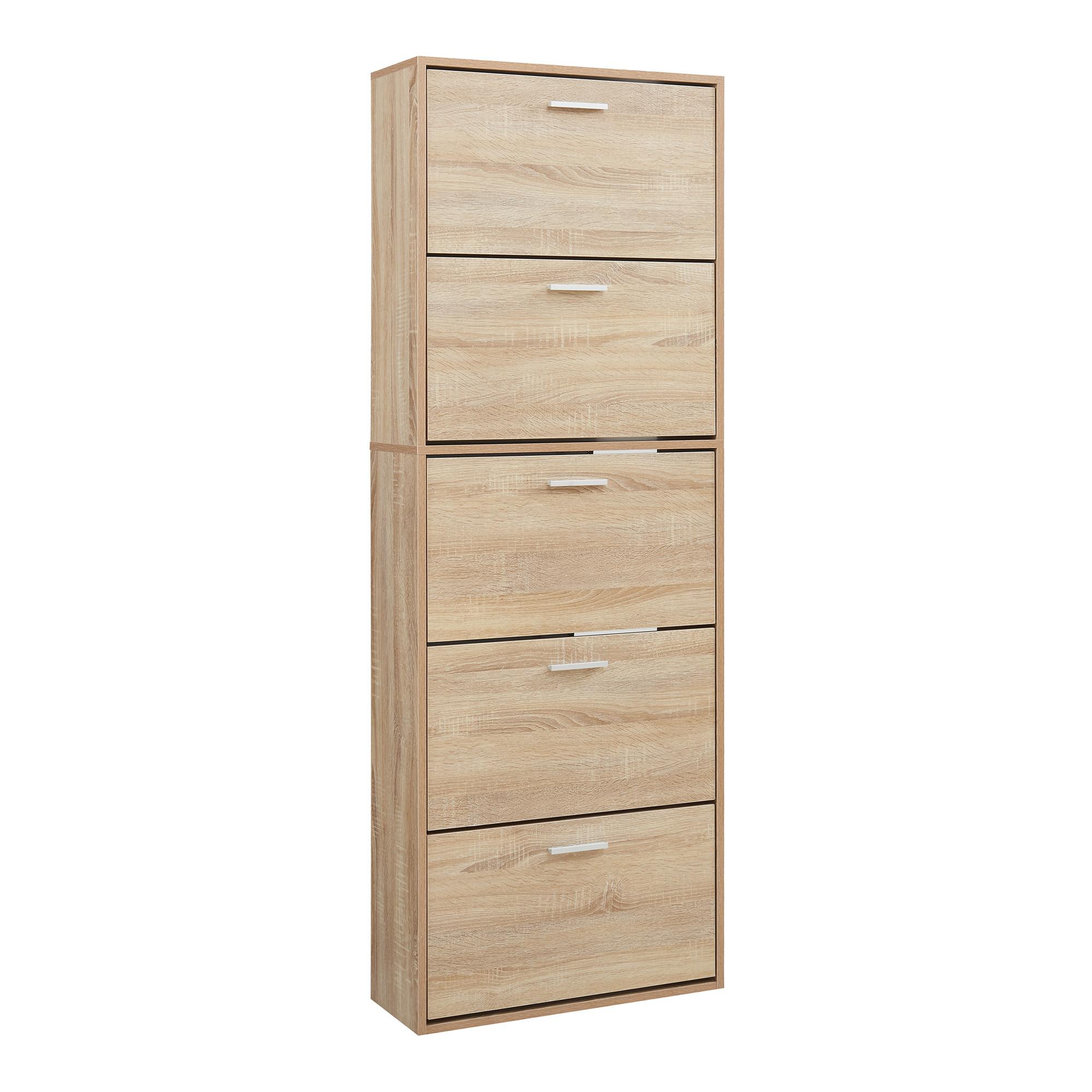 SCHUHSCHRANK Sykkylven - Sonoma Eiche, Holzwerkstoff (60/169/24cm) - [en.casa]