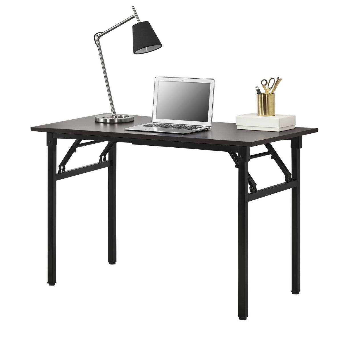 KLAPPTISCH - Dunkelbraun/Schwarz, Holzwerkstoff/Metall (60/120/76.4cm) - [neu.haus]