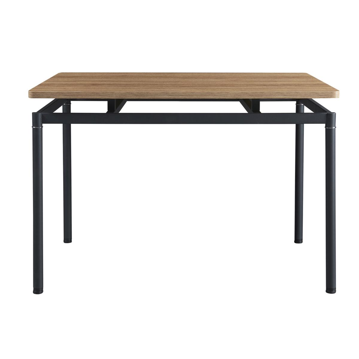 ESSTISCH Hemnes - Eichefarben/Schwarz, Holzwerkstoff/Metall (70/120/75cm) - [en.casa]