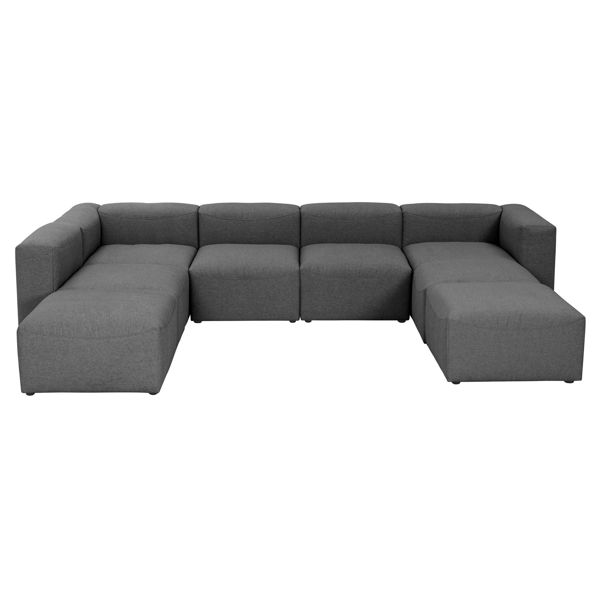 WOHNLANDSCHAFT 1 Kattrina Flachgewebe anthrazit - Anthrazit, Kunststoff (350/73/250cm) - 58aufmkessel