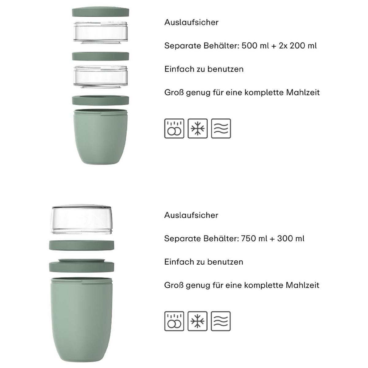 LUNCHPOT-SET XL Ellipse Vivid Blue 900 ml + 1050 ml 2-tlg. - Dunkelblau, Kunststoff (10.7/20/10.7cm) - Mepal