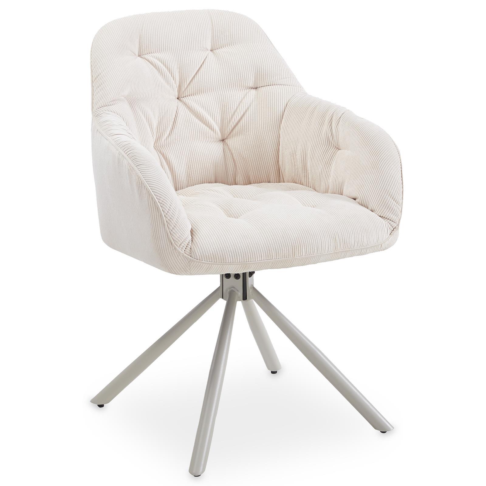 ESSZIMMERSTUHL AYA cremeweiß - Creme, Textil (57/83/45cm) - IDIMEX