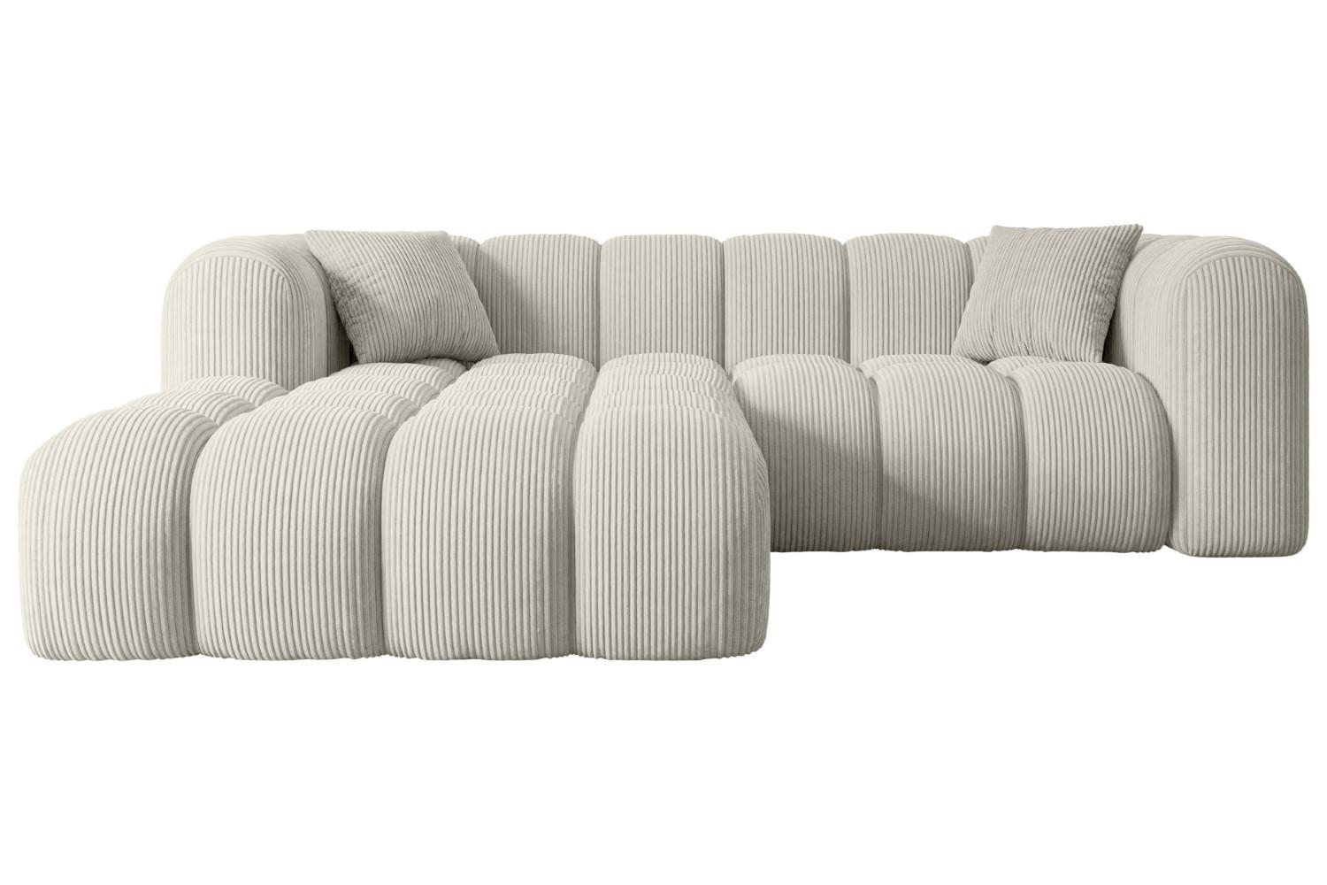 ECKSOFA Ottomane Links OLEA-L1 - 231x173x74 cm Creme - Hellgrau/Creme, Holzwerkstoff/Kunststoff (190/242cm) - ALTDECOR
