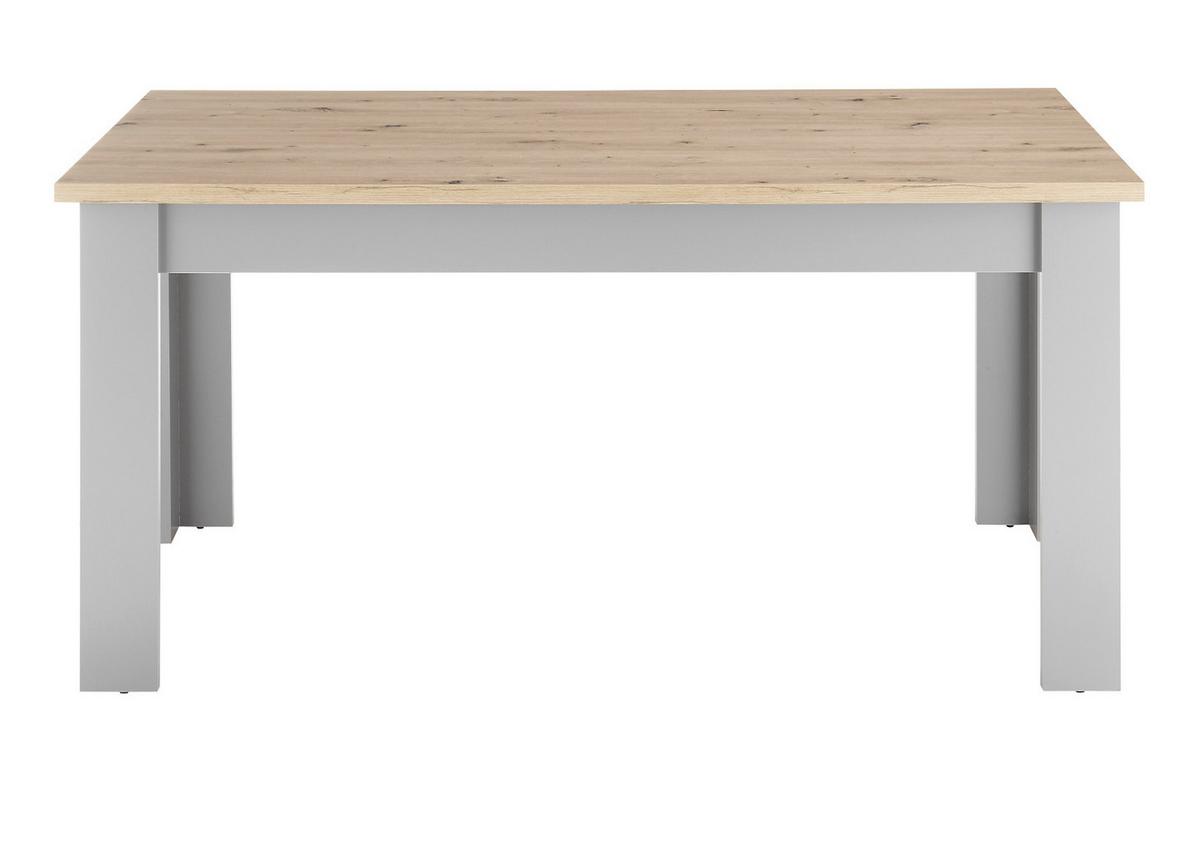 ESSTISCH grau, Artisan Eiche 160 x 90 cm, Küchentisch im Landhaus-Stil - Hellgrau/Eiche Artisan, Holzwerkstoff (160/90/76cm) - Furn.Design