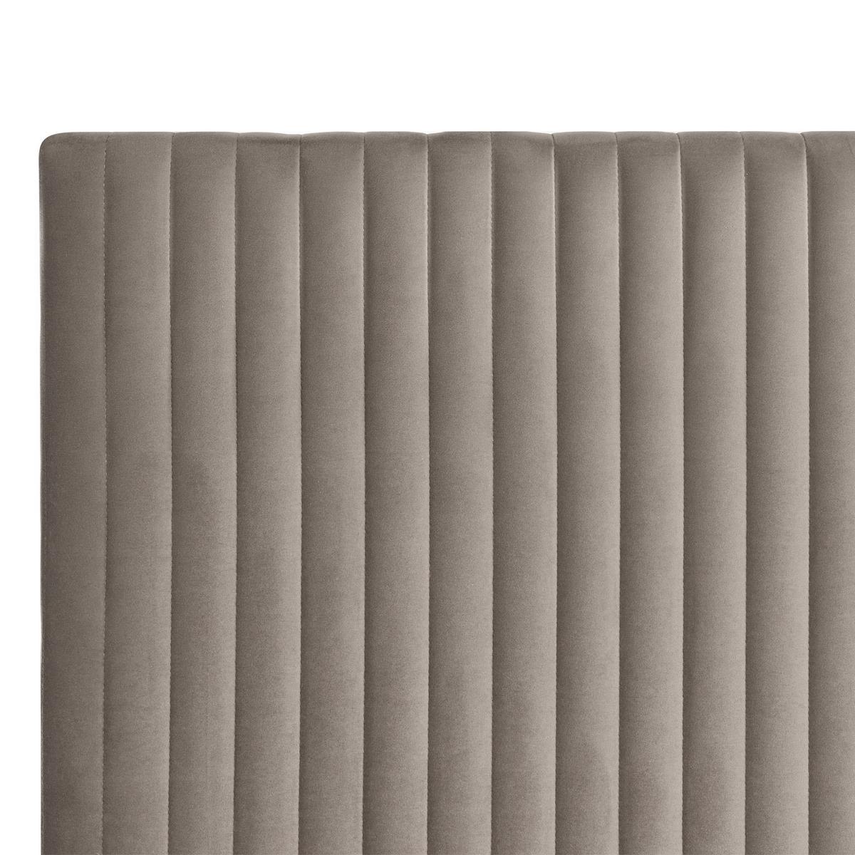 BOXSPRINGBETT mit Stauraum 180/200 cm Samtstoff Taupe Dame - Taupe, Textil (180/200cm) - Beliani