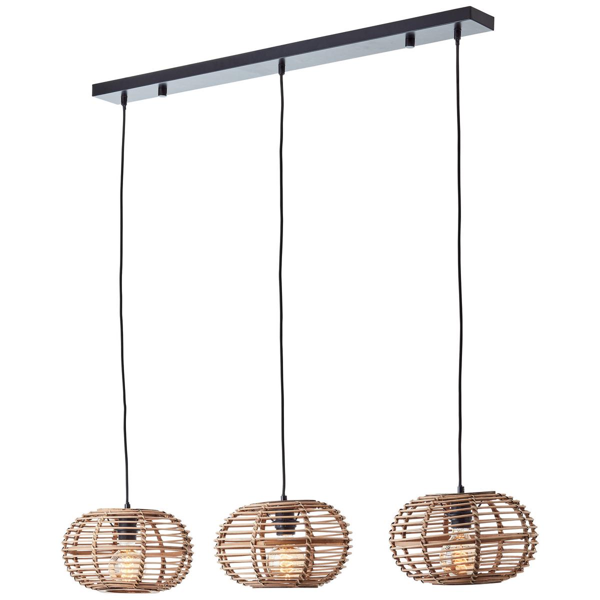 PENDELLEUCHTE Woodball 99884/06 - Schwarz, Metall (28/111/142cm) - Brilliant