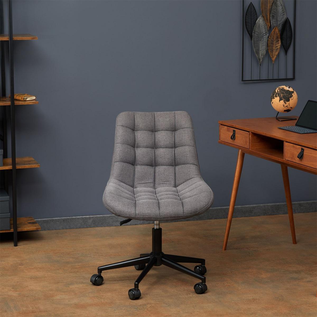 DREHSTUHL TALIA dunkelgrau - Dunkelgrau, Textil (53/89/61cm) - IDIMEX