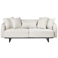 3-SITZER-SOFA Stoff Cremeweiß Svanek - Creme, Textil (196/77/85cm) - Beliani
