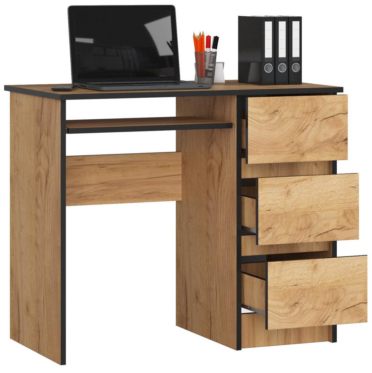 SCHREIBTISCH Eiche Craft 77/90/50 - Eiche San Remo, Holzwerkstoff (135/60/77cm) - RAUMHIRSCH FURNITURE