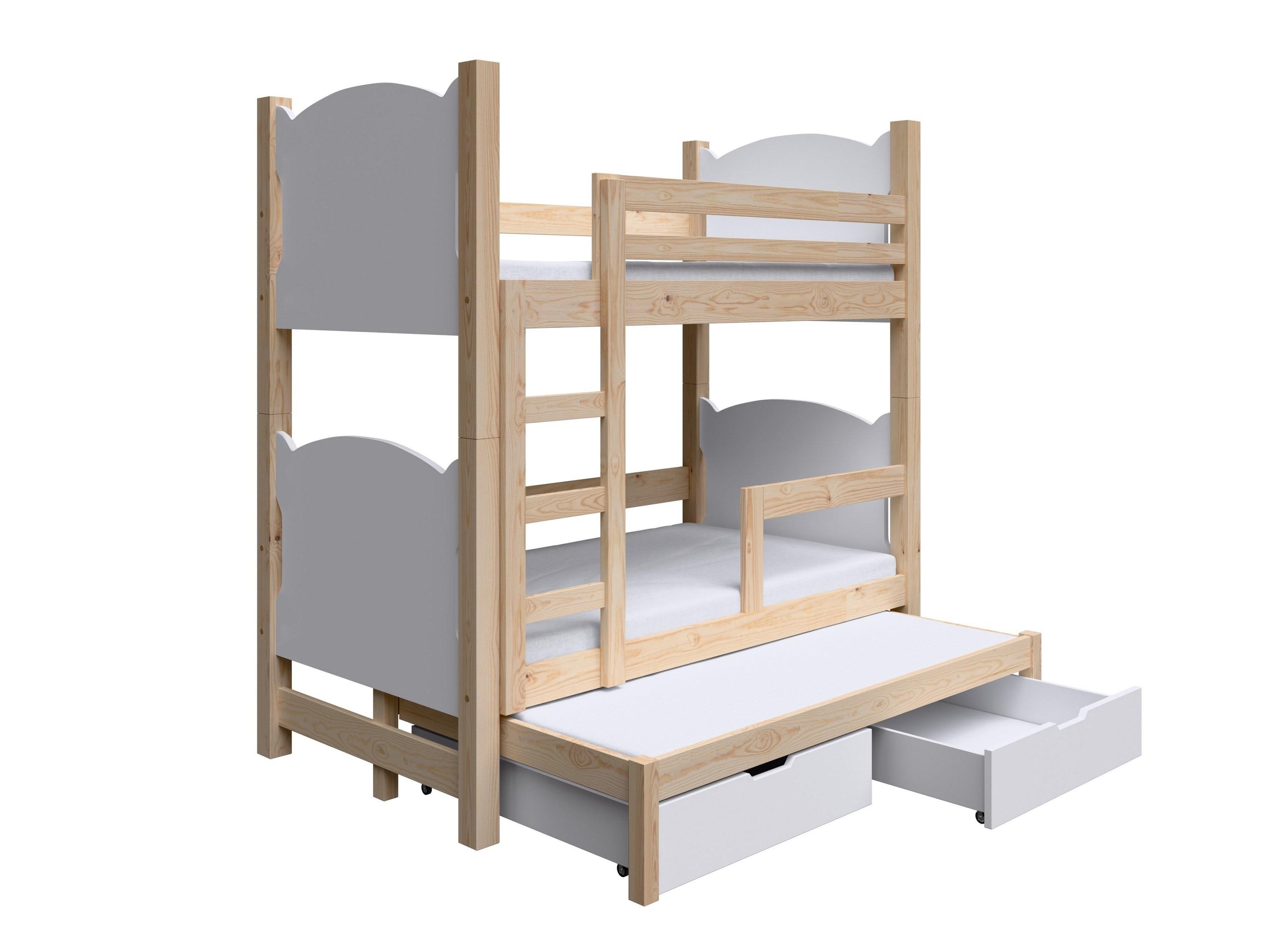 ETAGENBETT LEONE mit Bettkasten 80x180 cm Kieferfarben - Weiß/Kieferfarben, Holz (80/180cm) - MASSENO