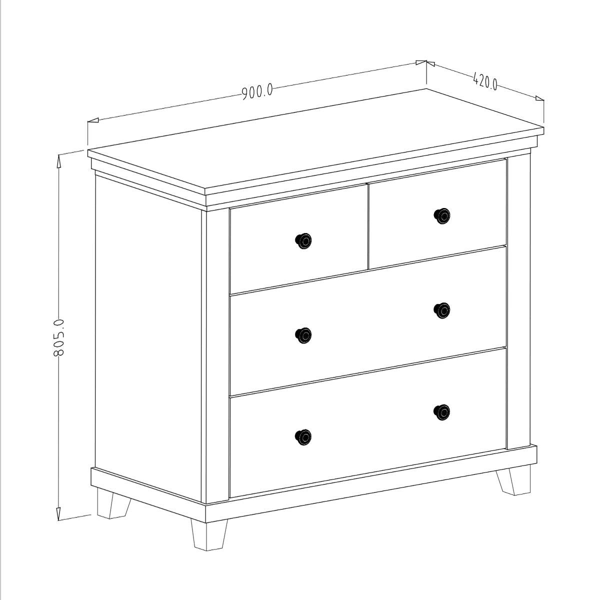 KOMMODE Martin Grün und Holz - Grün, Holzwerkstoff (90/80.5/42cm) - Petits-meubles