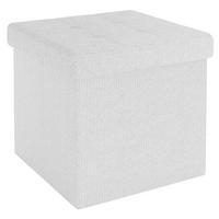 SITZHOCKER Faltbar mit Stauraum 38/38/38 cm (Weiß) - Weiß, Textil (38/38/38cm) - Intirilife