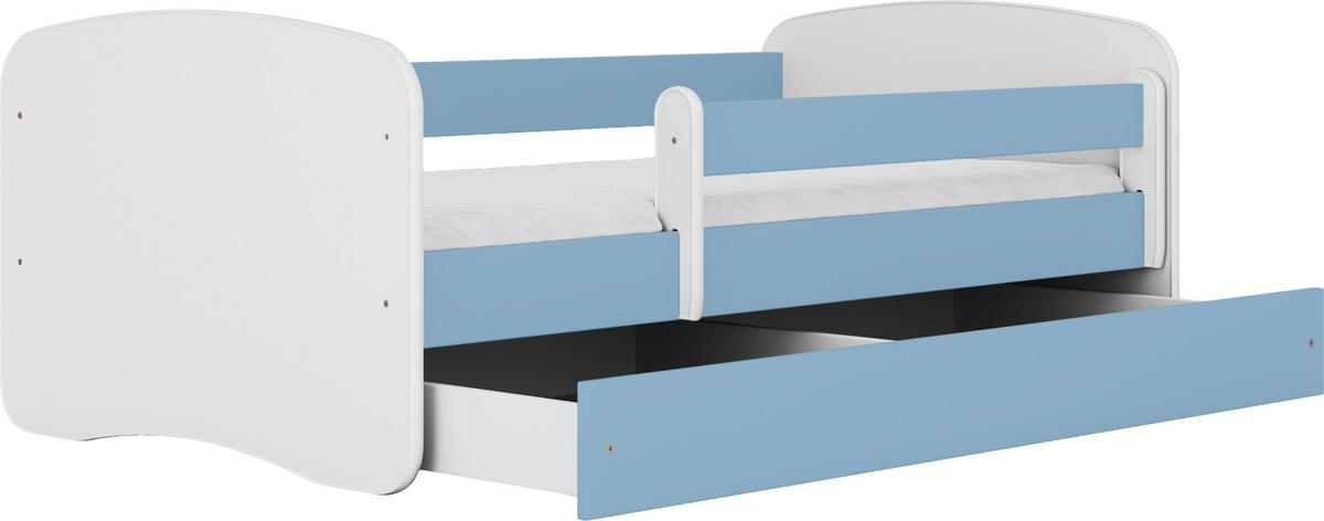 KINDERBETT Emily mit Schublade und Matratze, Blau 70x140 cm - Weiß, Holzwerkstoff (140/70cm) - WFL GROUP