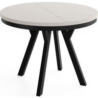 ESSTISCH Vero Neo rund ausziehbar verlängerbar, Kaschmir 80-130/80/77 cm - Kaschmir/Beige, Holz/Holzwerkstoff (80/130/77cm) - WFL GROUP