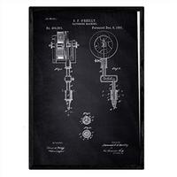 POSTER Tätowiermaschine Patent A3 Rahmenlos - Klar/Schwarz, Papier (29.7/5/42cm) - Nacnic