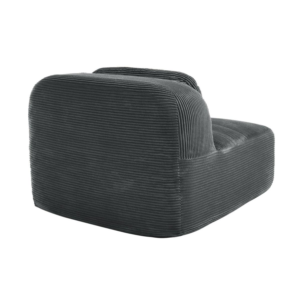 SOFAMODUL in cordstoff grau ohne armlehnen & modular - Grau, Textil (103/75/90cm) - Urban Meuble