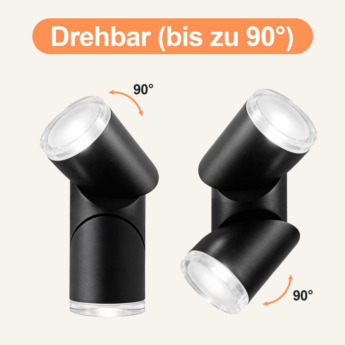 LED WANDLEUCHTE Hrisal 8/6.5/18 cm - Schwarz, Metall (8/6.5/18cm) - ZMH