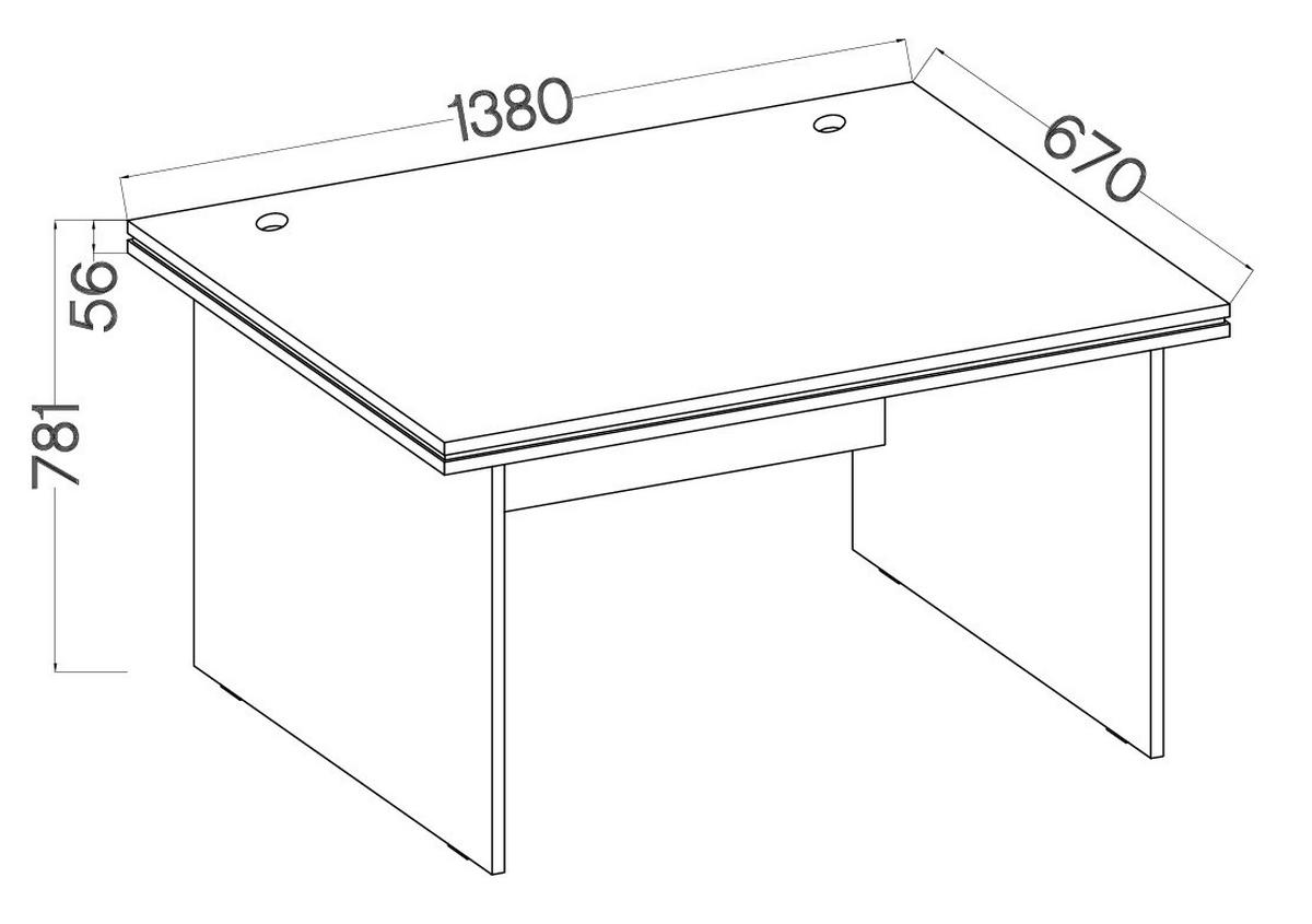 SCHREIBTISCH MALTESA 138x67x78,1 cm Bürotisch Computertisch, Grau - Grau, Holzwerkstoff (67/138/78.1cm) - MASSENO