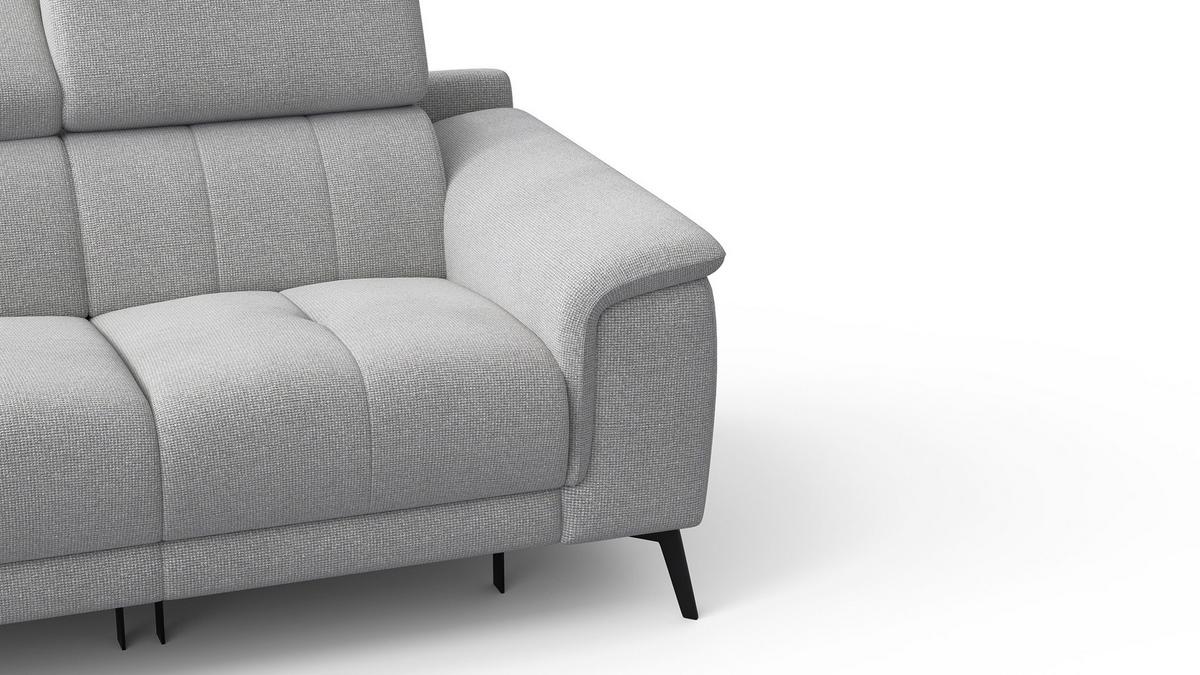 RELAXSOFA FIERO 2-Sitzer mit 2 Relaxfunktionen, silberfarben - Silberfarben/Schwarz, Holzwerkstoff/Textil (170/82/103cm) - Wozimo