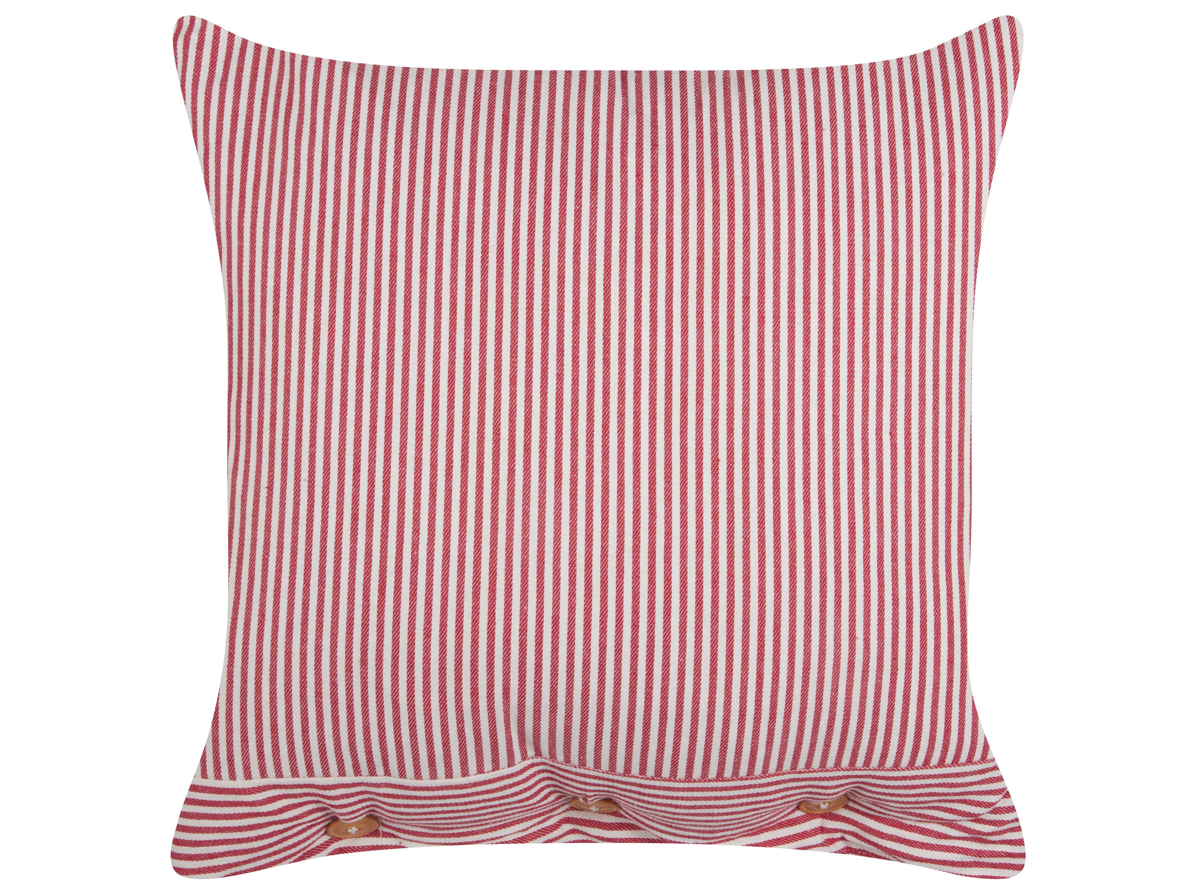 DEKOKISSEN Rot 45/45 cm Aalita - Rot/Weiß, Textil (45/45/12cm) - Beliani