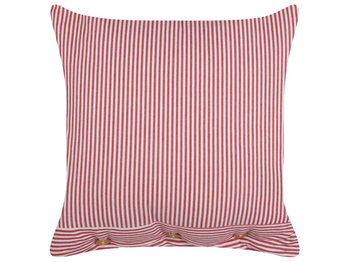 DEKOKISSEN 2er-Set Rot 45/45 cm Aalita - Rot/Weiß, Textil (45/45cm) - Beliani