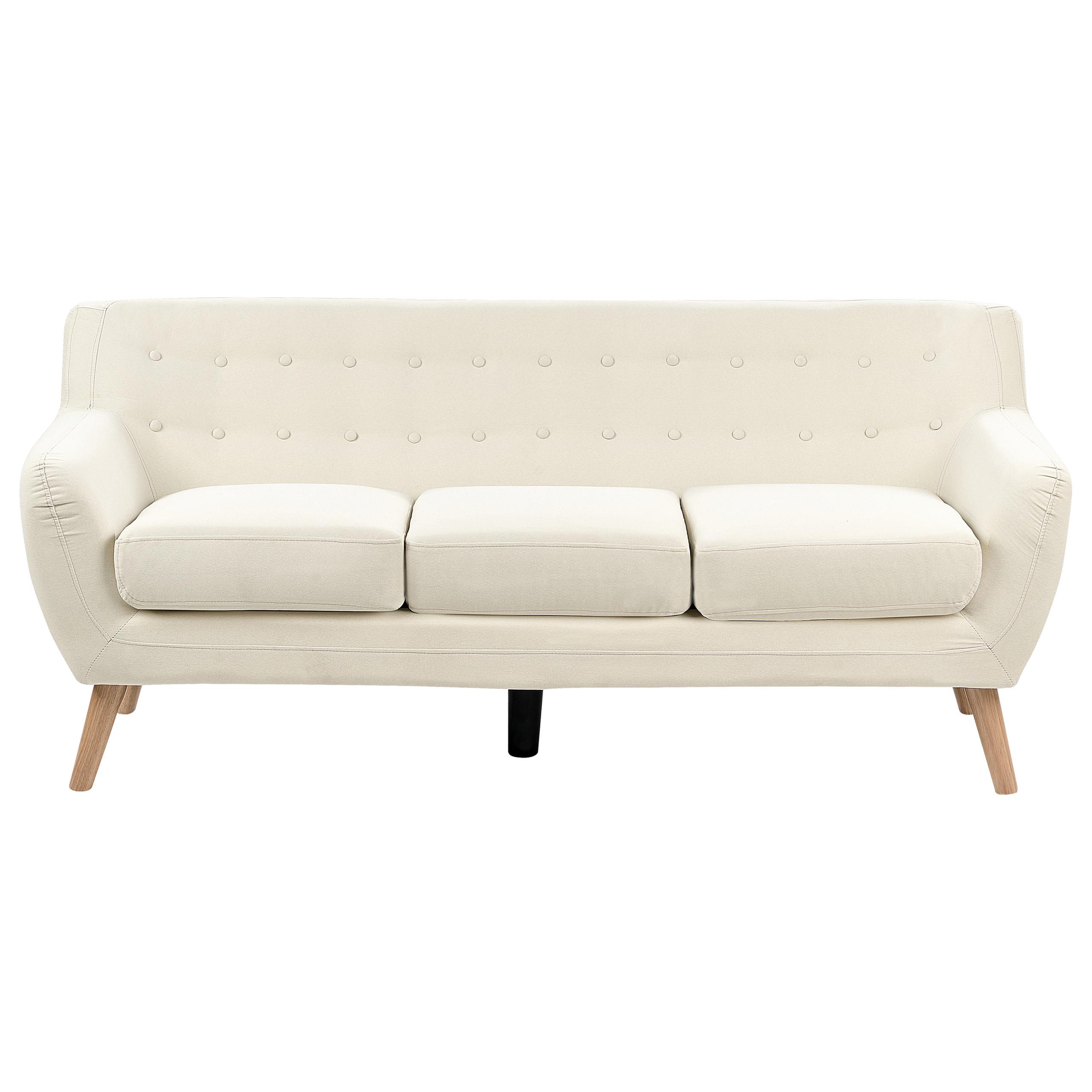 3-SITZER-SOFA hellbeige/hellbraun Motala - Hellbraun/Beige, Textil (182/76/83cm) - Beliani