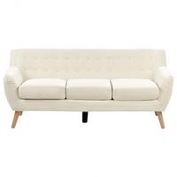 3-SITZER-SOFA hellbeige/hellbraun Motala - Hellbraun/Beige, Textil (182/76/83cm) - Beliani