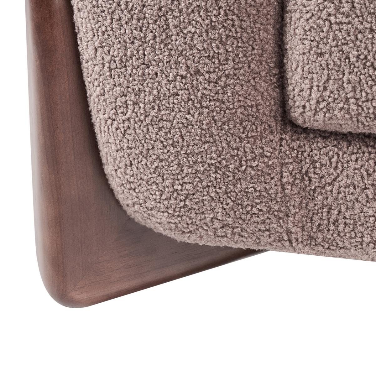 3-SITZER-SOFA Bouclé Braun Vinliden - Braun, Textil (180/62/87cm) - Beliani