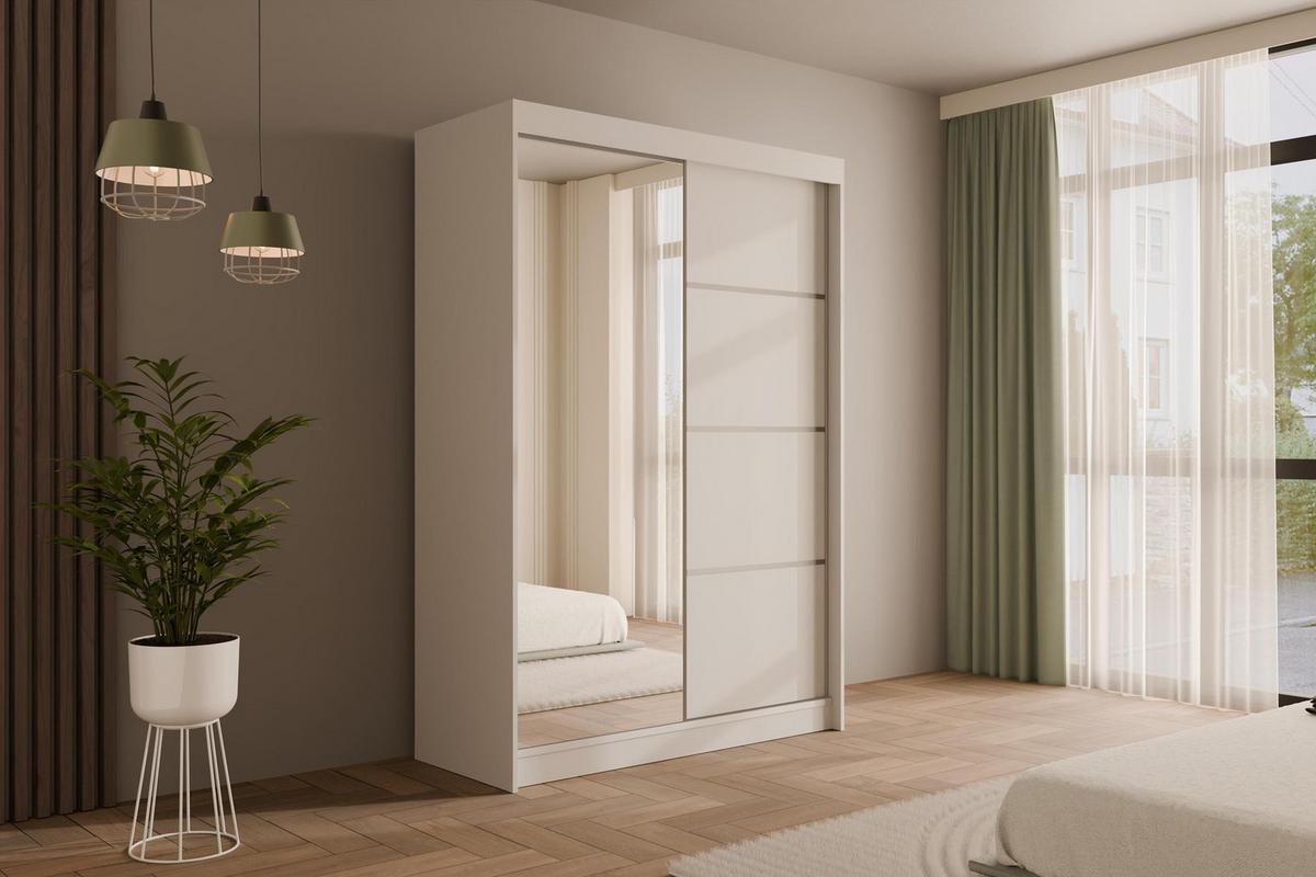 KLEIDERSCHRANK PAOKI - 150 cm - Weiß - Weiß, Holzwerkstoff (150/215/61cm) - ALTDECOR