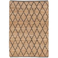 NATURFASER TEPPICH JUTE SALSA RAUTEN - Beige/Schwarz, Textil (120/170cm) - Pergamon