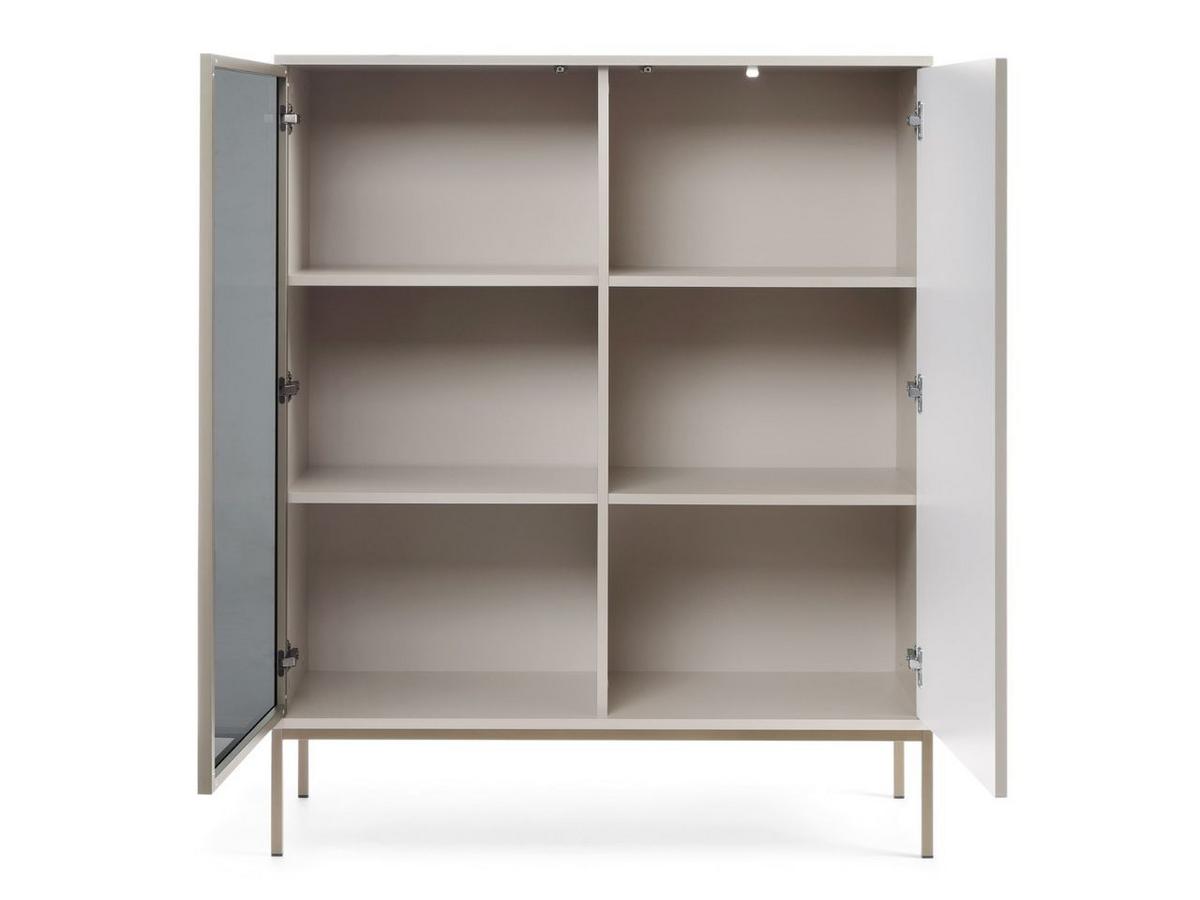 VITRINE Kaschmir 104/126/39 cm Deo - Kaschmir/Champagner, Glas/Naturmaterialien (104/126/39cm) - Graingold