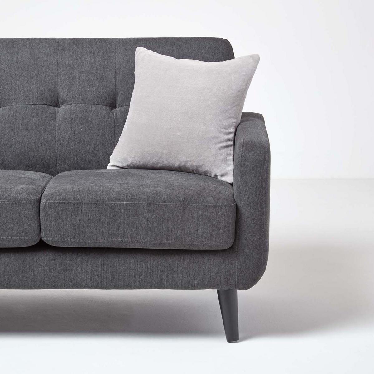 KISSENHÜLLEN 2er-Set Baumwollsamt grau 40/40 cm - Hellgrau, Textil (40/40cm) - Homescapes