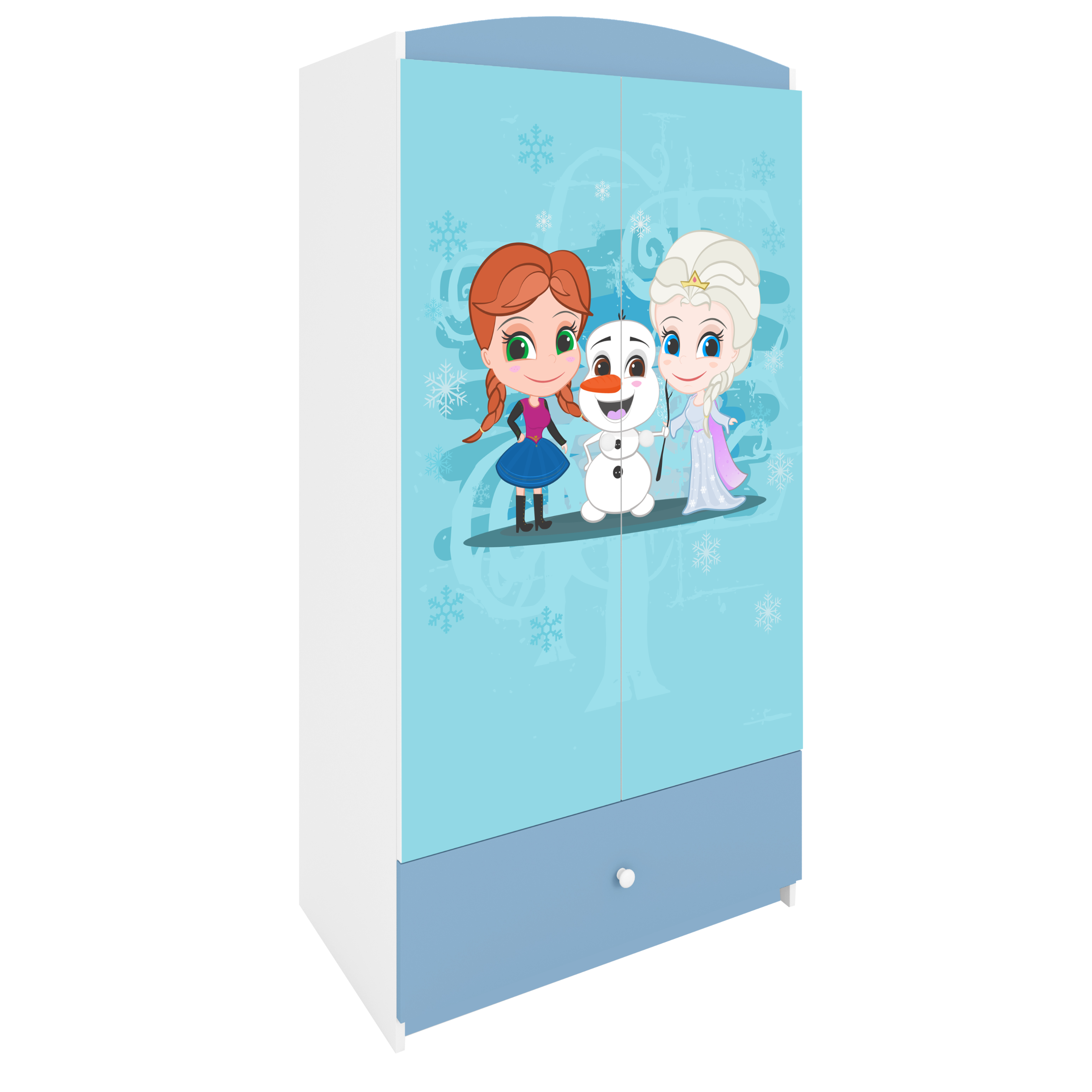 KINDERKLEIDERSCHRANK Winterschwestern - Blau, Holzwerkstoff (90/175/52cm) - RAUMHIRSCH FURNITURE