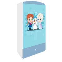 KINDERKLEIDERSCHRANK Winterschwestern - Blau, Holzwerkstoff (90/175/52cm) - RAUMHIRSCH FURNITURE