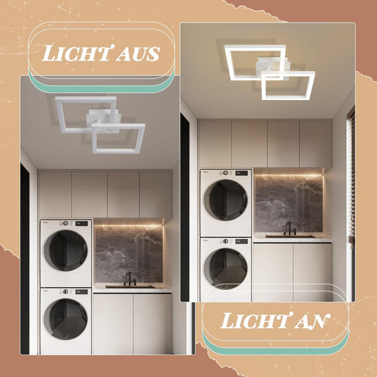 LED-DECKENLEUCHTE Theseus 47/29.5/6cm - Weiß, Metall (47/29.5/6cm) - ZMH