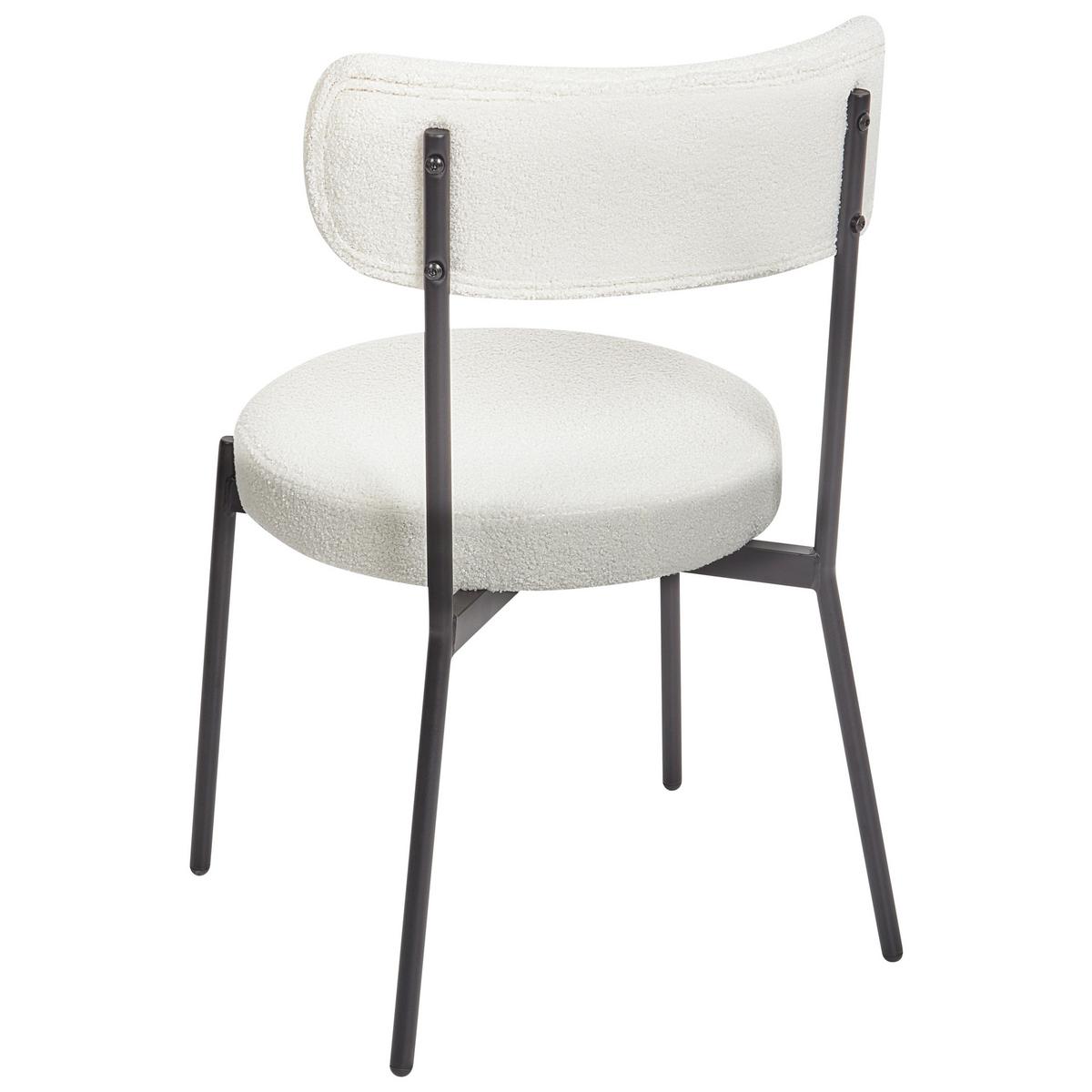 ESSZIMMERSTUHL 2er-Set Bouclé Weiß Allison - Schwarz/Weiß, Textil (47/77/52cm) - Beliani