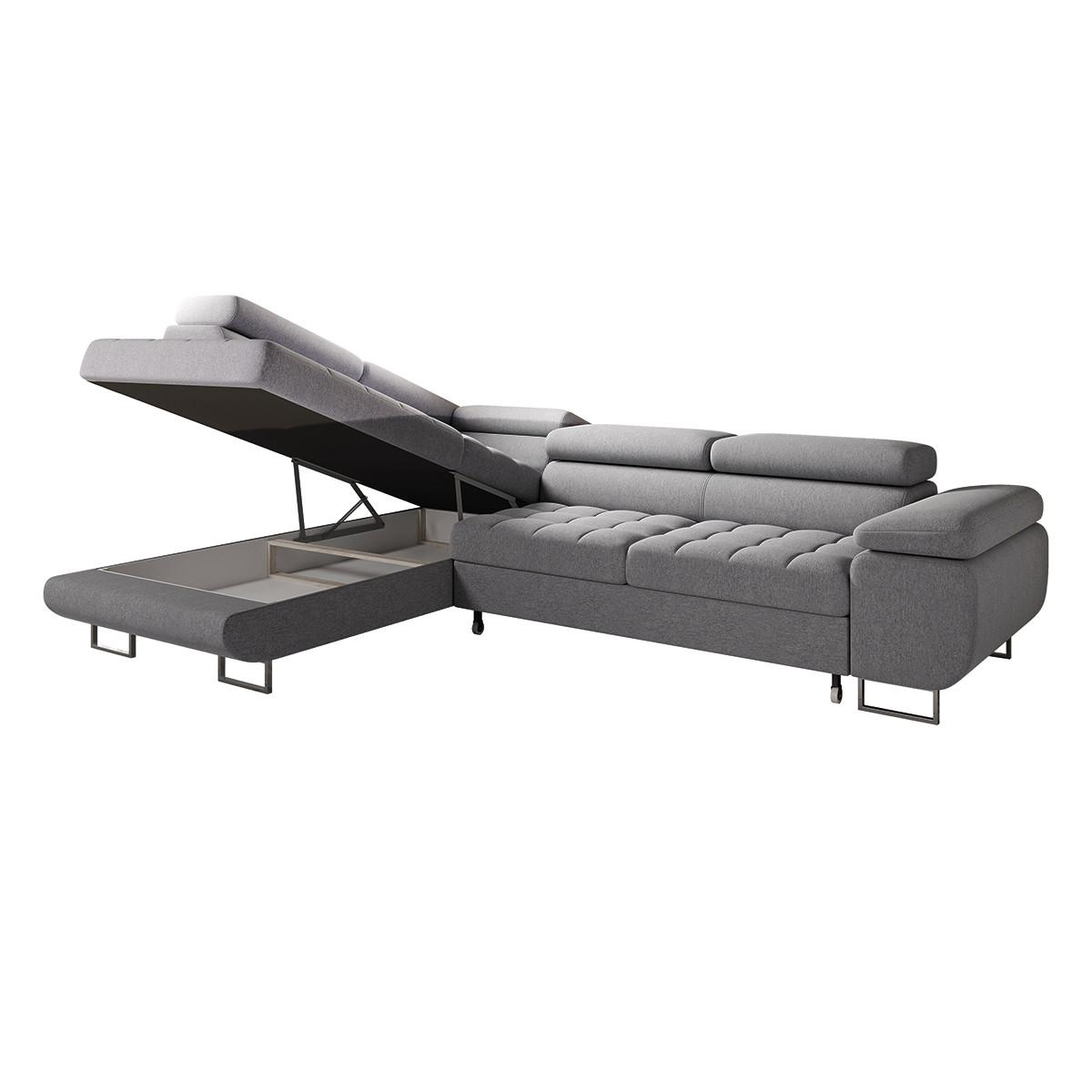 ECKSOFA Eden 4 Sitzplätze Anthrazitgrau - Grau, Textil (335/201cm) - Petits-meubles