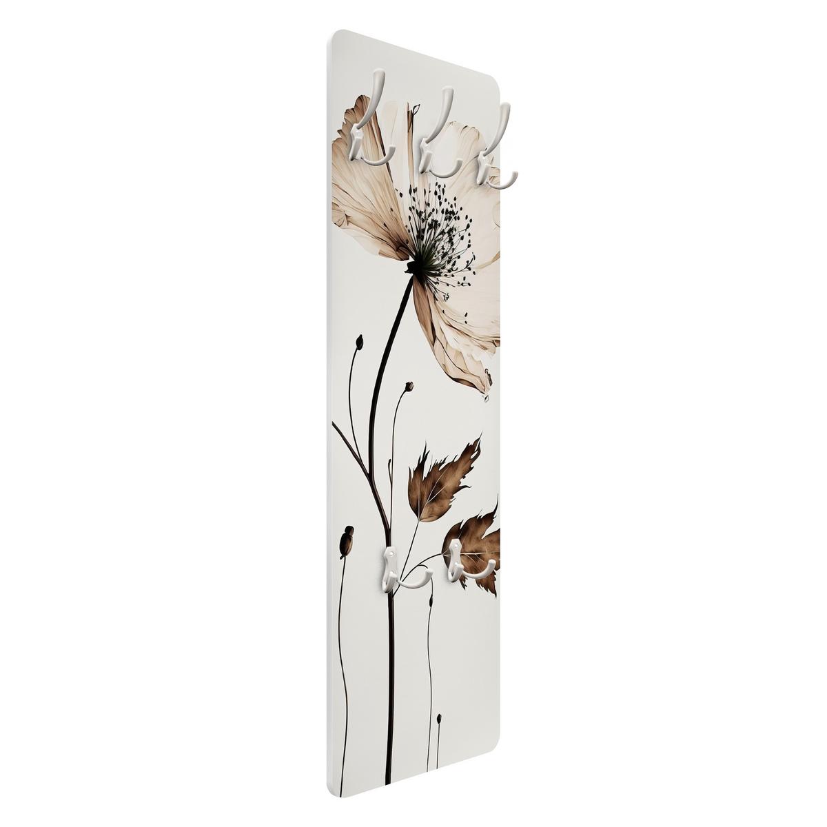 WANDGARDEROBE - Transparente Blüte Braun 34/105 cm - Braun, Holzwerkstoff (34/105/1.6cm) - Bilderwelten