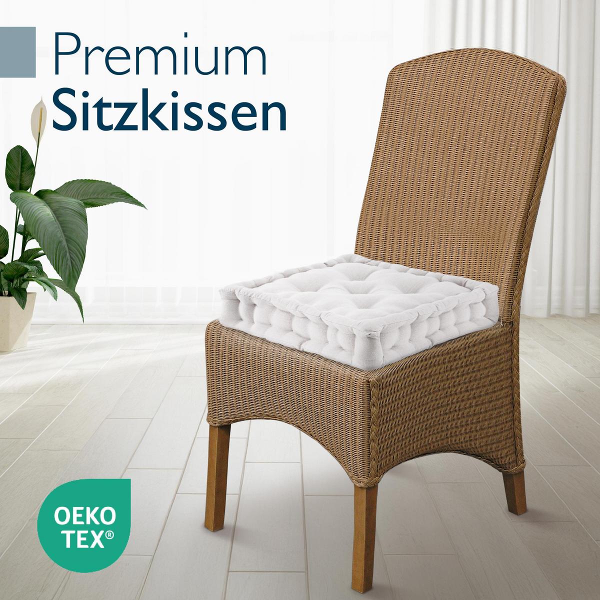 STUHLKISSEN Mila 40/40/8cm Natur (4tlg) - Naturfarben, Textil (40/40/8cm) - Beautissu 