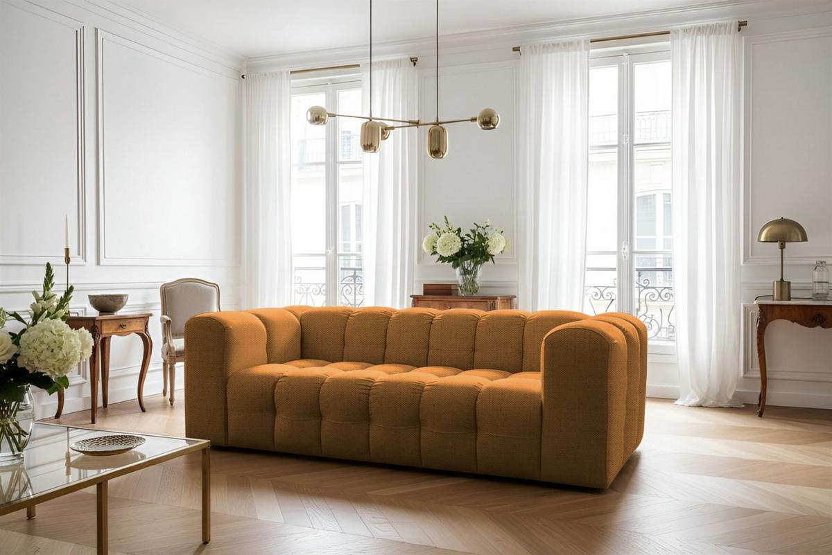 SOFASET Solvie 2-3 In Moly - Orange, Holzwerkstoff/Textil (230/75/106cm) - Fun Möbel